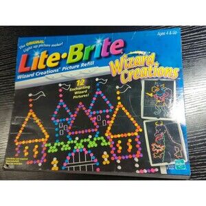 Vintage 2001 LITE BRITE Wizard Creations Refill Pack + Random 10 New Pages Total